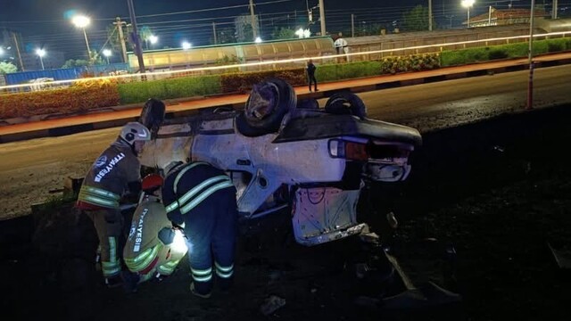 İskenderun'da otomobil takla attı: 3 yaralı