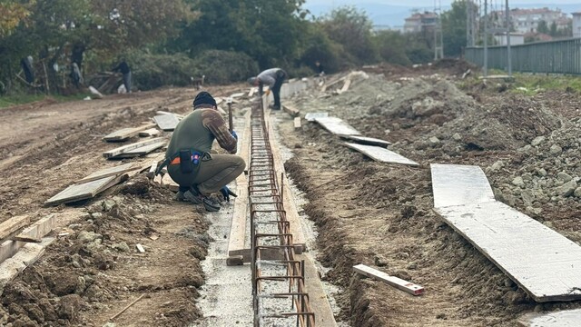 Taşköprü Belediyesi'nin bisiklet yolu projesinde çalışmalar sürüyor