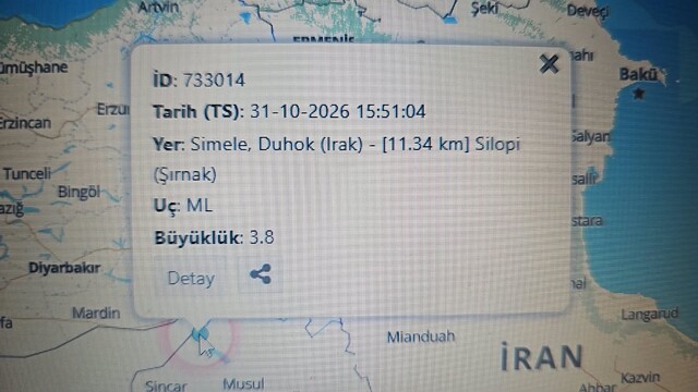 Irak'taki deprem Şırnak'ta da hissedildi
